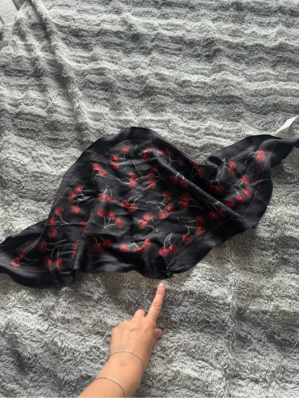 Coach Cherry Silk Diamond Scarf *read description*